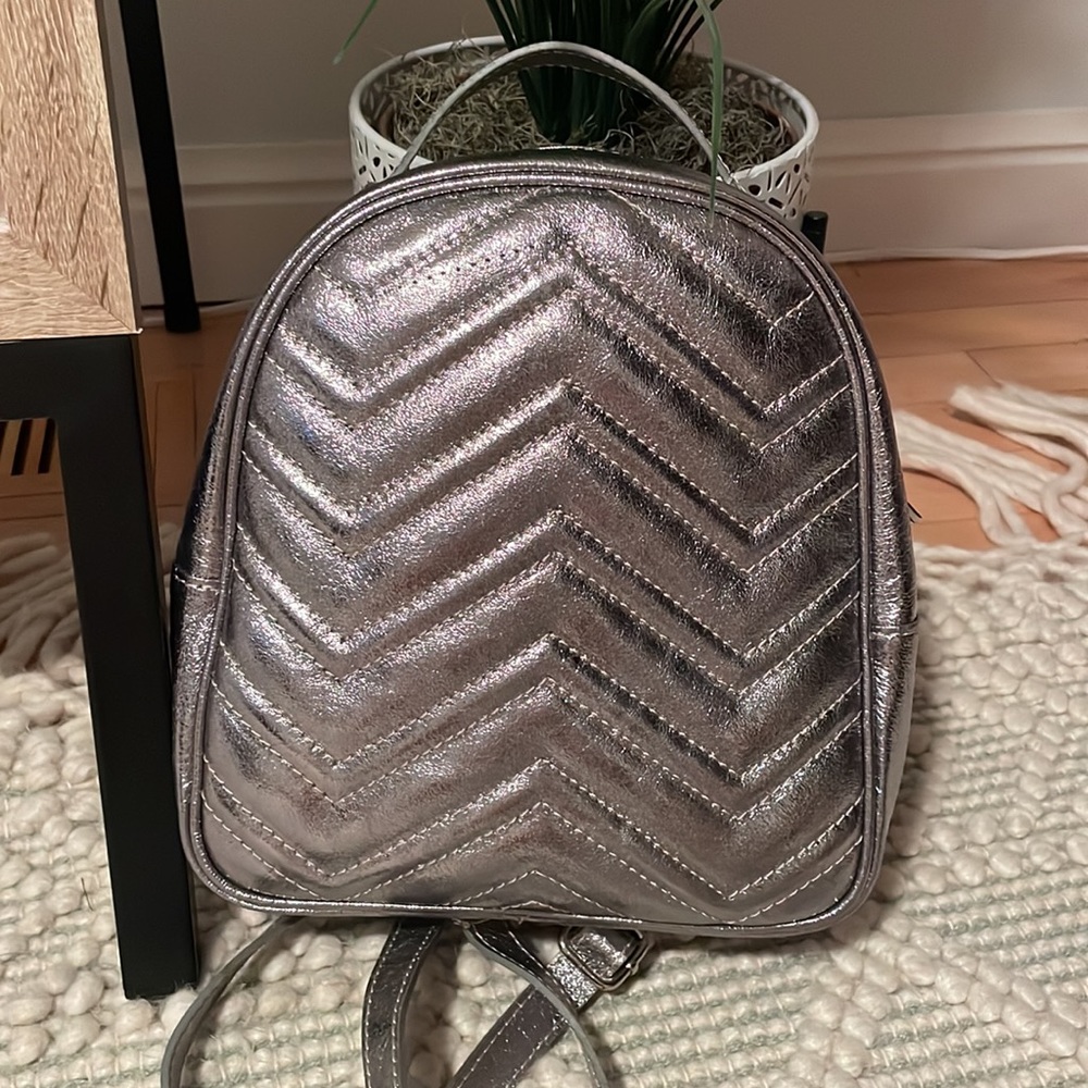 Silver backpack